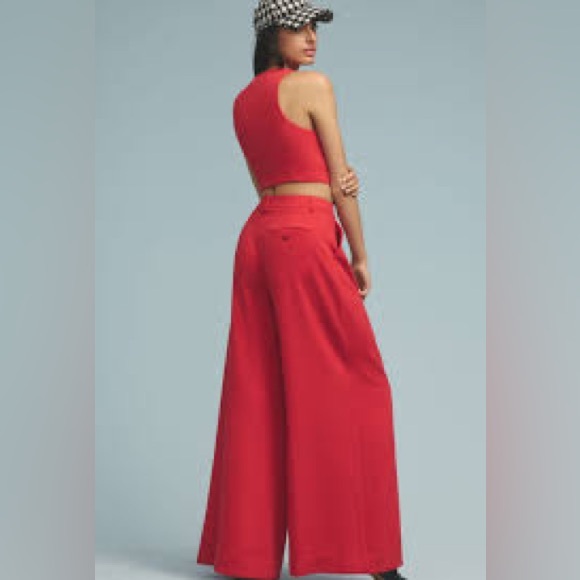 Anthropologie Maeve Pleated Wide-Leg Trousers - Picture 2 of 6